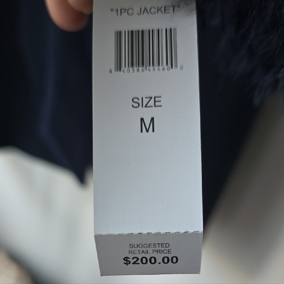 Elegant Navy Women's Coat with Faux Curly Sheep Fur Trim - Picture 6 of 9